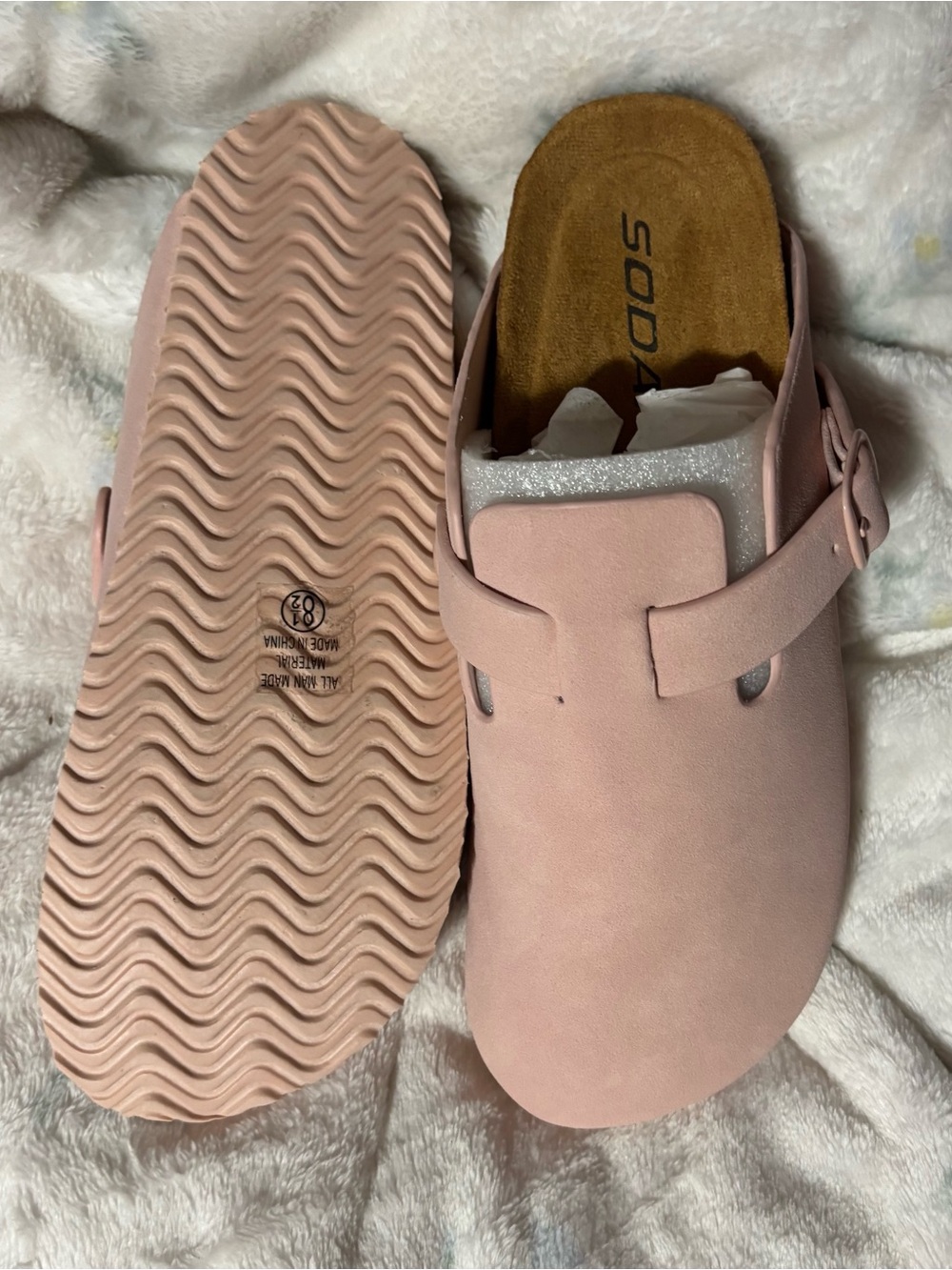 Soda Blush Pink Slip-On Clog with Side Buckle